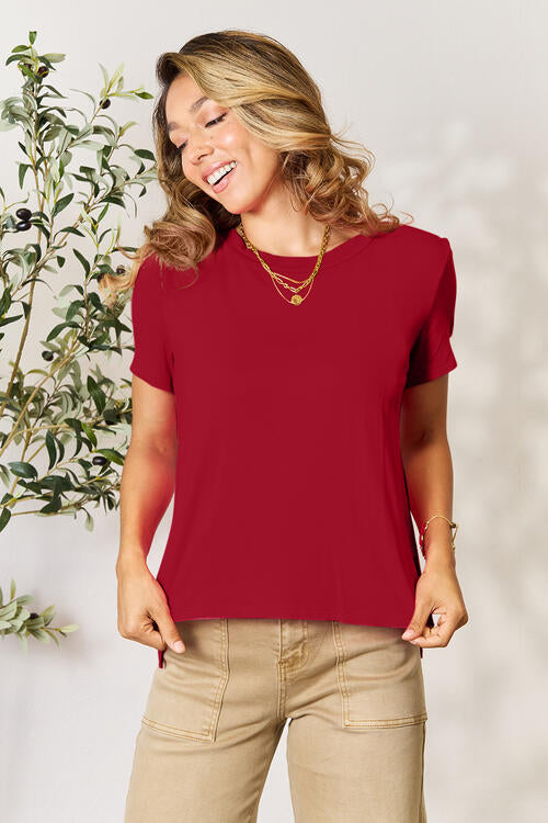 Basic Bae Full Size Round Neck Short Sleeve Shirt