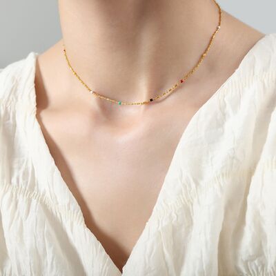 Oil Drip Bead Necklace