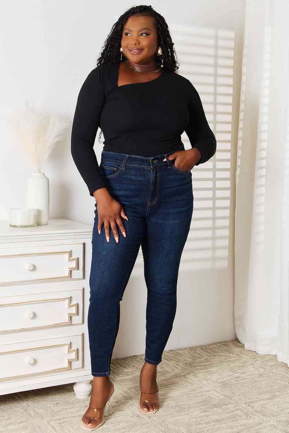 Basic Bae Asymmetrical Neck Top