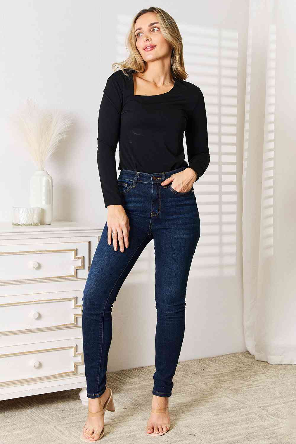 Basic Bae Asymmetrical Neck Top