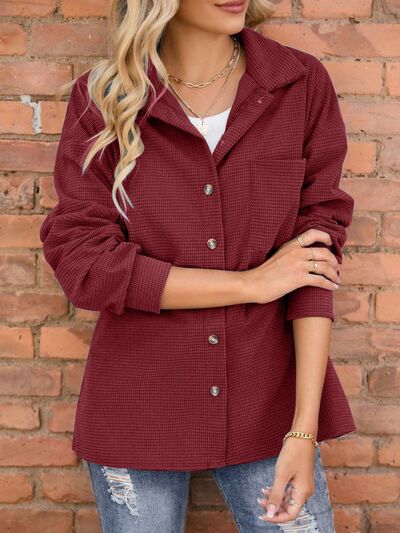 Button Up Dropped Shoulder Jacket