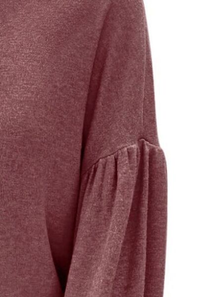 Round Neck Lantern Sleeve Shirt