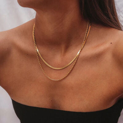 Rope & Flat Chains Layered Necklace