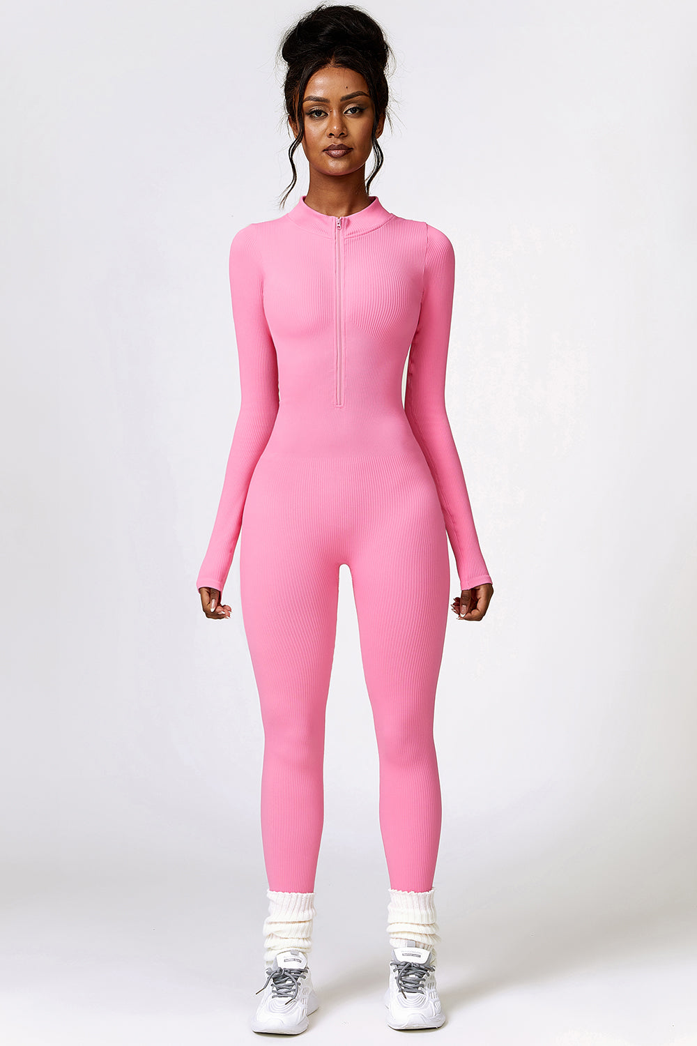 Half Zip Long Sleeve Active Jumpsuit