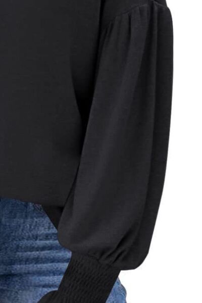 Round Neck Lantern Sleeve Shirt