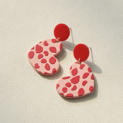 Heart & Leopard Acrylic Stainless Steel Earrings